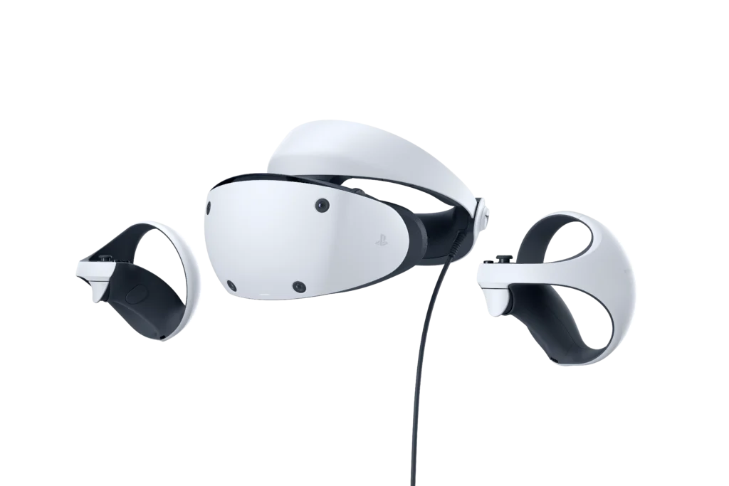 PlayStation VR2 brilles ar Sense kontrolieriem